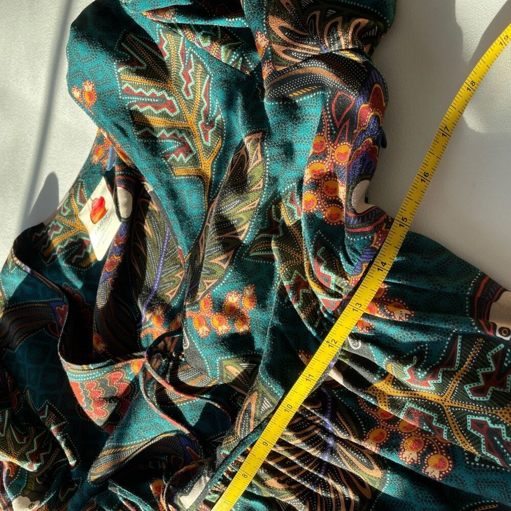 ANTHROPOLOGIE FARM RIO Ariyah Tiered V-Neck Botanical Mini Dress, Green Floral S - Picture 13 of 15